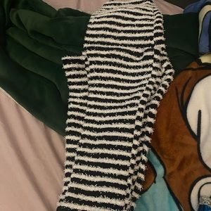 black and white stripped pants